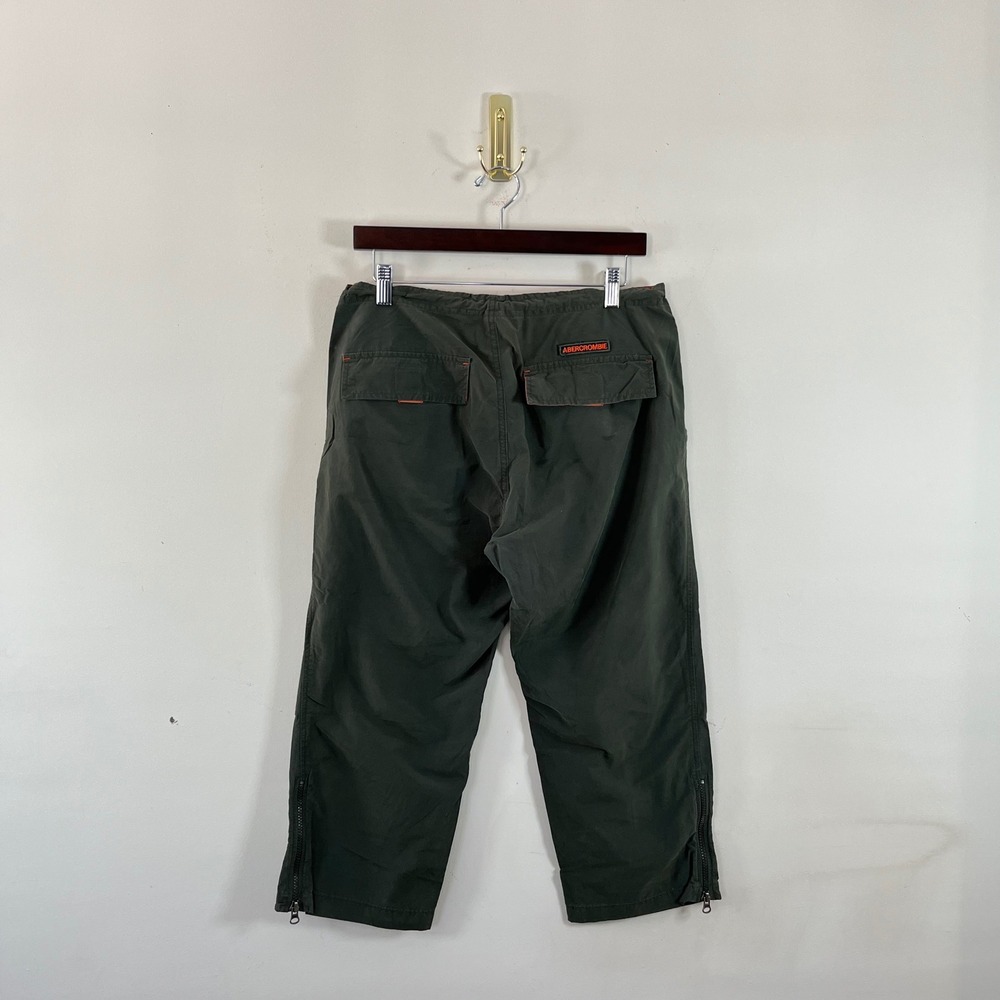 Vintage Y2K Abercrombie & Fitch Capri Pants Army Green Orange Womens 6 Utility - Picture 4 of 9